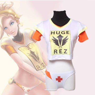 Overwatch Mercy top+underwear Cosplay SD00816