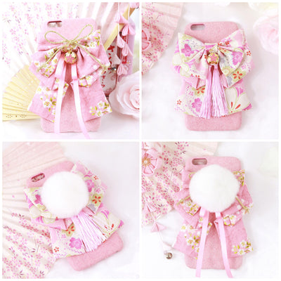 Cute Kimono Bow Fur Ball Phone Case SD00739