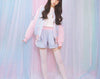 Japanese Harajuku Pastel Pink/Blue Embroidered Mermaid Jacket SD01709